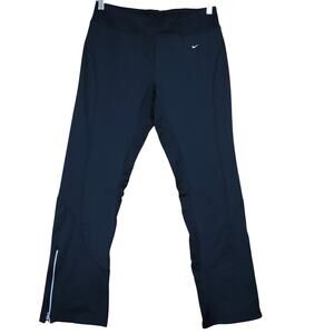 Nike Womens Boot Cut Sweatpants Size Medium Black Soccer Pants Zipper Hem